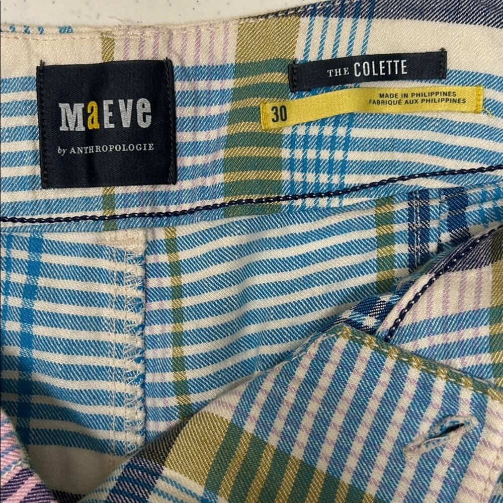 Anthropologie Maeve Colette Pastel Plaid Linen - Picture 7 of 10